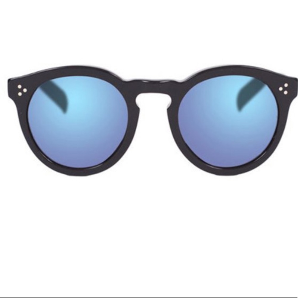 Illesteva Leonard Black Sunglasses with Blue Lens